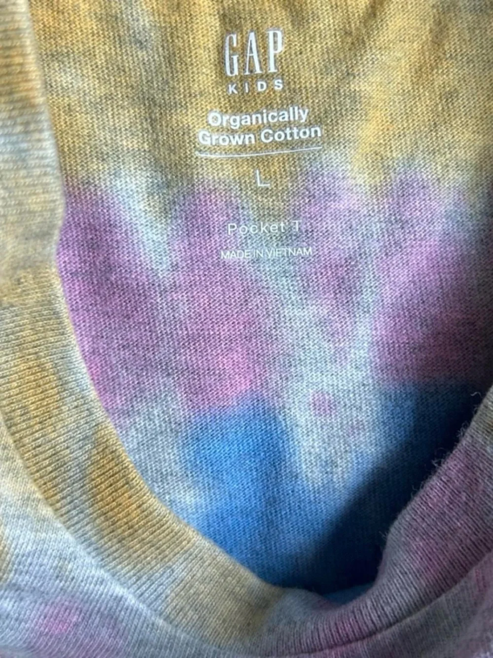 GAP Kids Tie-Dye Pocket Tee in Blue, Pink & Yellow